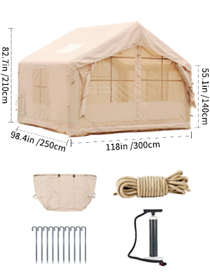 Inflatable Camping Tent 6-8 Person Quick Setup 80.73 Sq Ft 4 Season