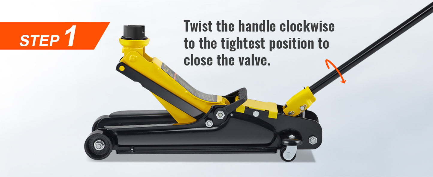 Ljustra 2.5T Low Profile Hydraulic Jack Heavy-Duty Steel Racing Jack