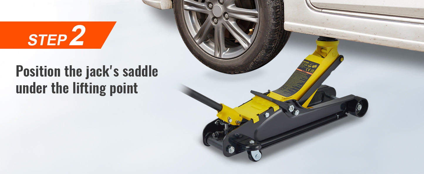 Ljustra 2.5T Low Profile Hydraulic Floor Jack Heavy-Duty Steel Car Jack