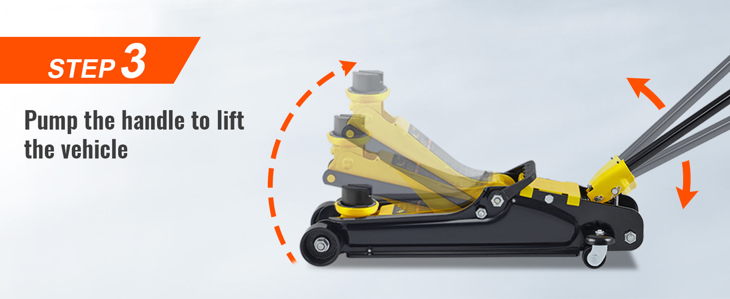 Ljustra 2.5T Low Profile Hydraulic Floor Jack Heavy-Duty Steel Car Jack