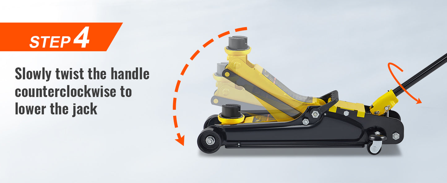 Ljustra 2.5T Low Profile Hydraulic Floor Jack Heavy-Duty Steel Car Jack