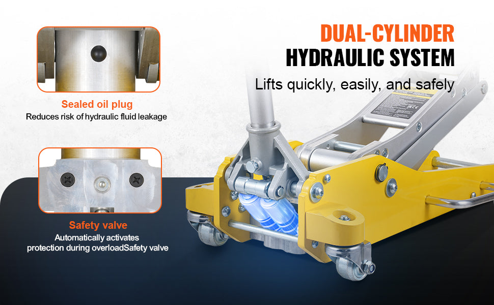 Ljustra Hydraulic Floor Jack 3 Ton Low Profile Aluminum Auto Repair Tool