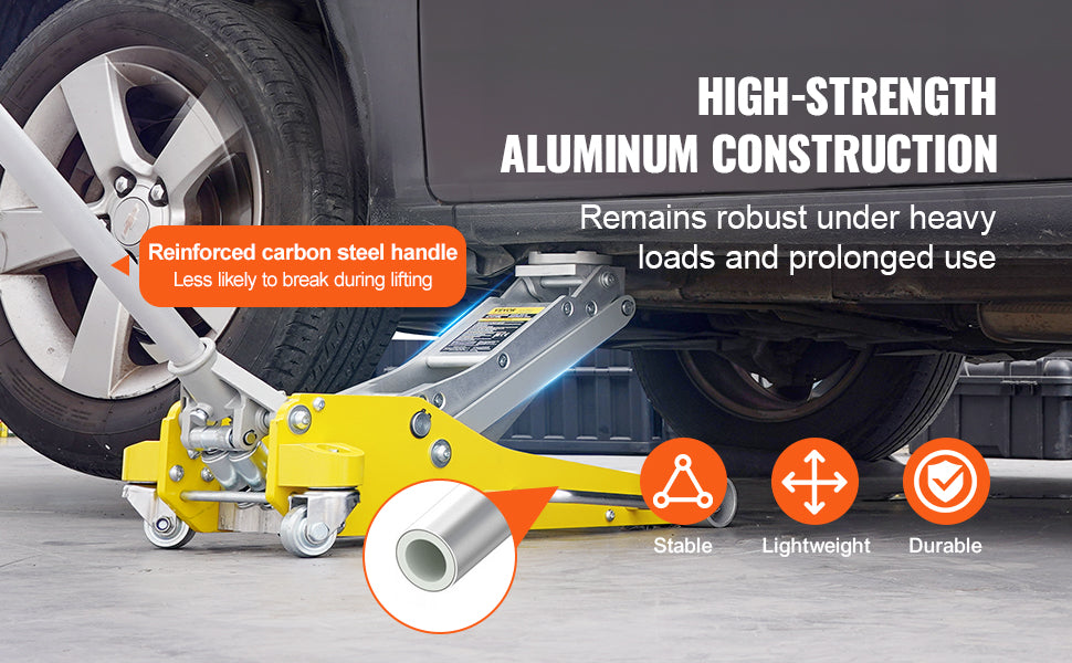 Ljustra Hydraulic Floor Jack 3 Ton Low Profile Aluminum Auto Repair Tool