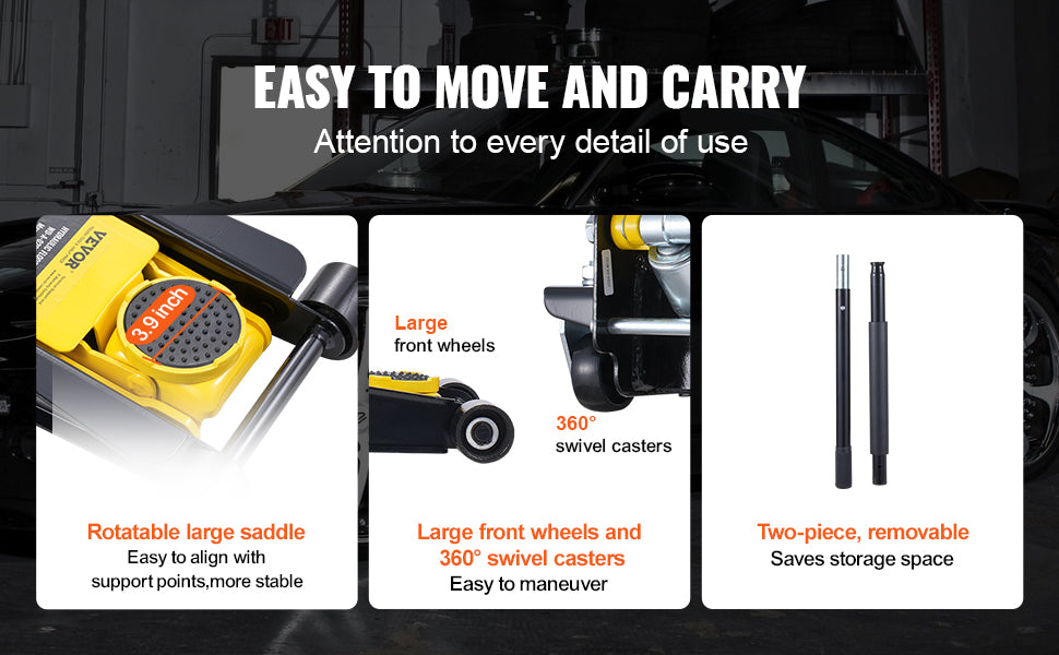 Ljustra 2 Ton Low Profile Floor Jack Hydraulic Car Jack Quick Lift Pump