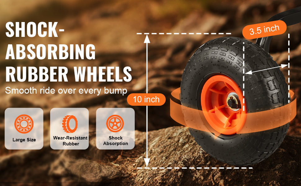 Ljustra Poly Garden Dump Cart Heavy Duty Easy Assembly Steel Wagon