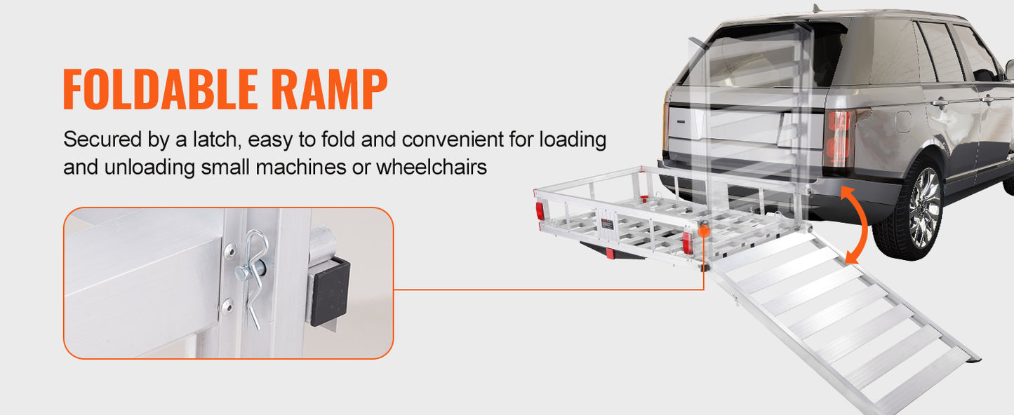 Ljustra Hitch Cargo Carrier 400lb Capacity Aluminum Basket for Truck