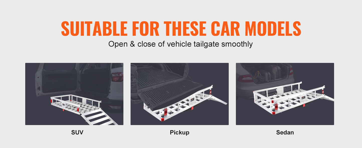 Ljustra Hitch Cargo Carrier 400lb Capacity Aluminum Basket for Truck