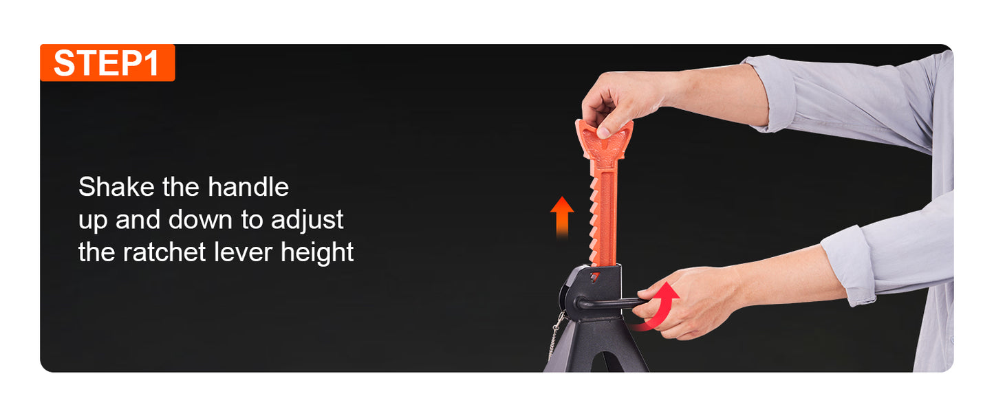 Ljustra 3 Ton Car Jack Stands Adjustable Double Locking SUV Pickup Truck