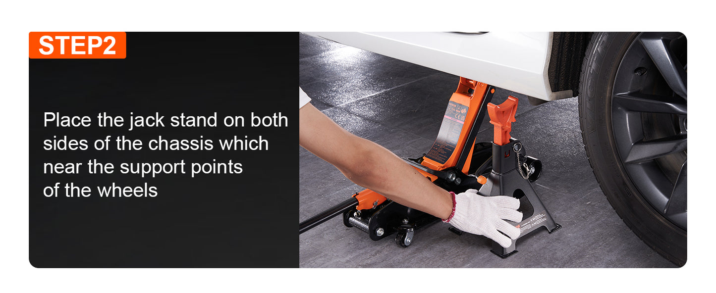 Ljustra 3 Ton Car Jack Stands Adjustable Double Locking SUV Pickup Truck