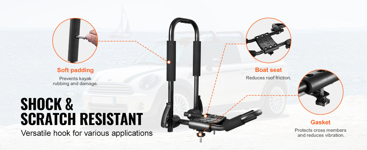 Ljustra J-Bar Kayak Roof Rack 2 Pairs Folding Carrier for Kayaks Canoes
