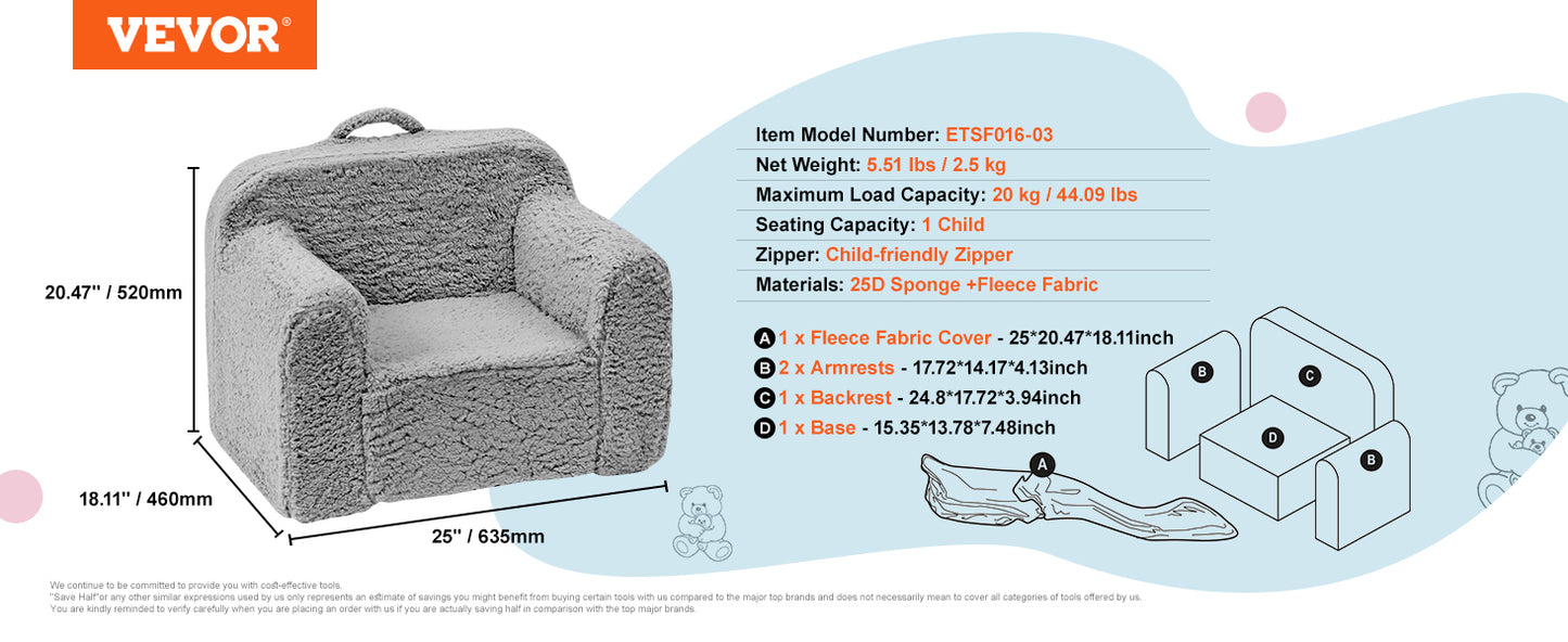 Ljustra Kids Play Couch Modular Toddler Sofa Foam Furniture