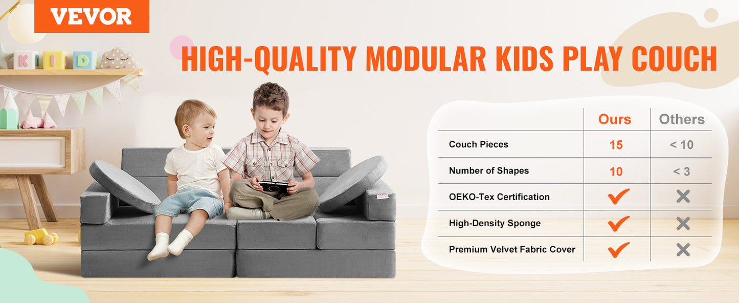 Ljustra Kids Play Couch Modular Toddler Sofa Foam Furniture