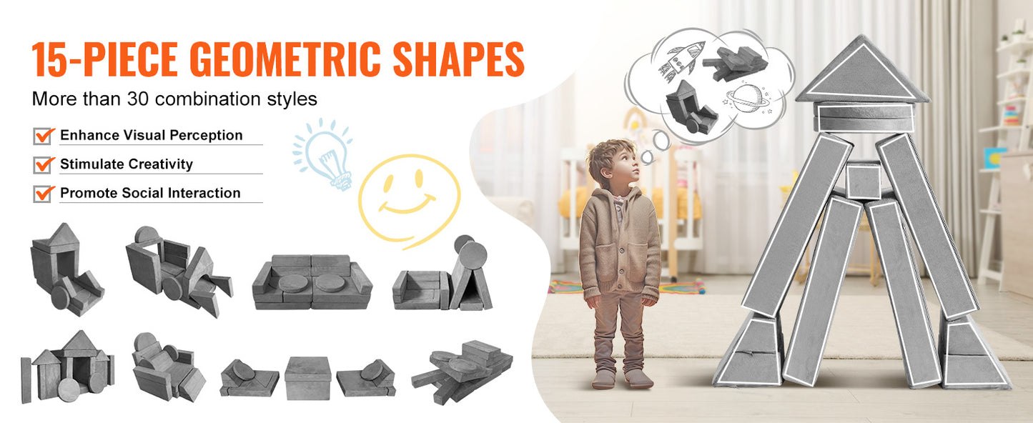 Ljustra Kids Play Couch Modular Toddler Sofa Foam Furniture