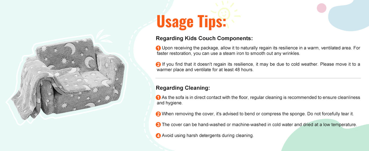 Ljustra Kids Play Couch Modular Toddler Sofa Foam Furniture