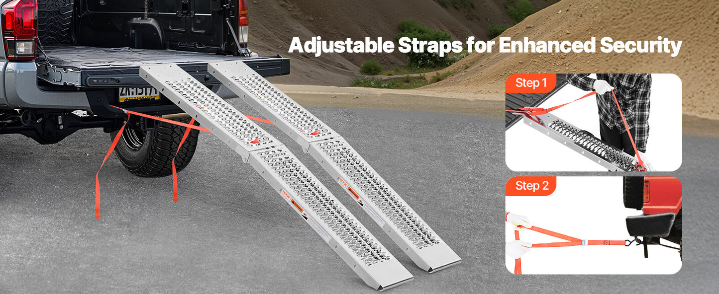 Ljustra 1000lbs Steel Ramps 2Pcs Loading Ramp for ATV UTV Motorcycle