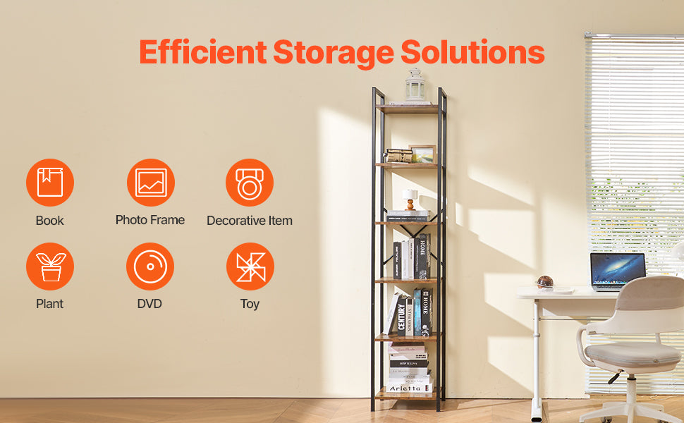 Ljustra Industrial Metal Bookshelf 3-14-Tier Open Storage Bookcase