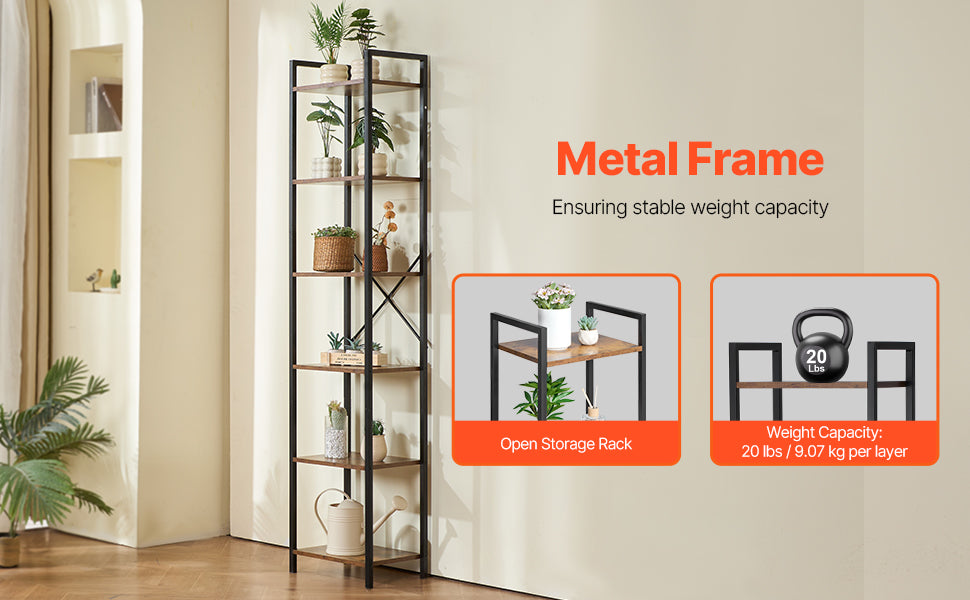 Ljustra Industrial Metal Bookshelf 3-14-Tier Open Storage Bookcase