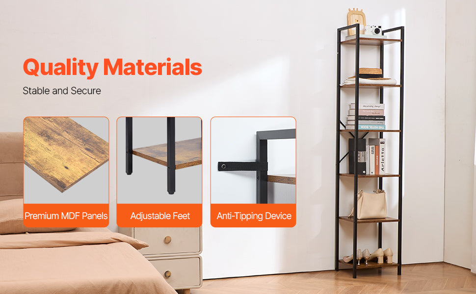 Ljustra Industrial Metal Bookshelf 3-14-Tier Open Storage Bookcase