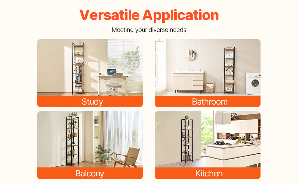 Ljustra Industrial Metal Bookshelf 3-14-Tier Open Storage Bookcase