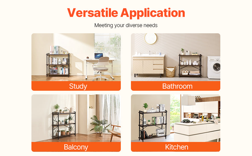 Ljustra Industrial Metal Bookshelf 3-14-Tier Open Storage Bookcase