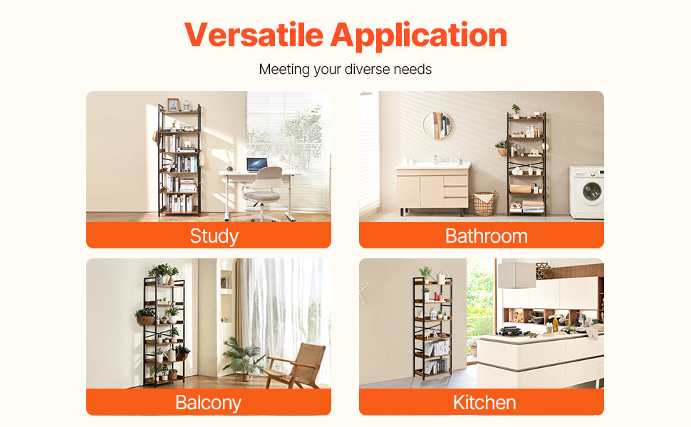 Ljustra Industrial Metal Bookshelf 3-14-Tier Open Storage Bookcase