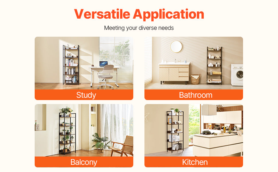 Ljustra Industrial Metal Bookshelf 3-14-Tier Open Storage Bookcase