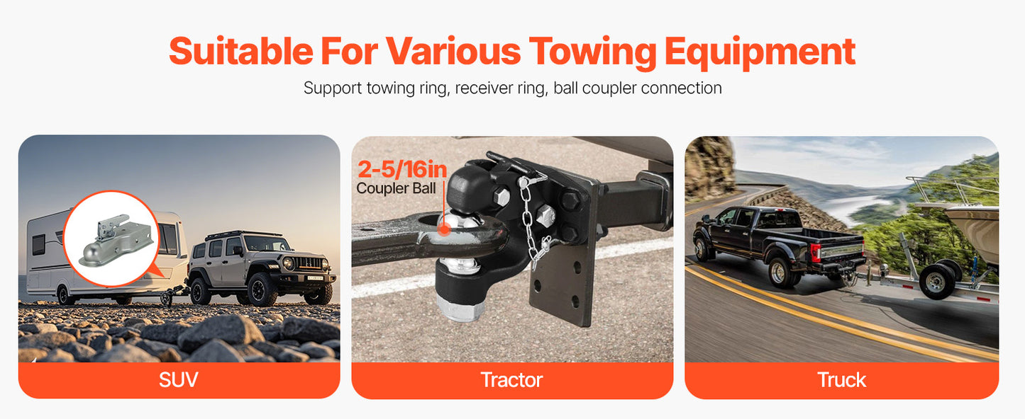 Heavy Duty Pintle Hook Trailer Receiver 20000 30000Lbs Towing Capacity