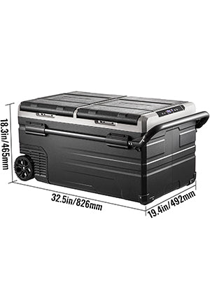 Portable Mini Car Fridge Freezer Dual Zone 75L 95L Compressor Cooler