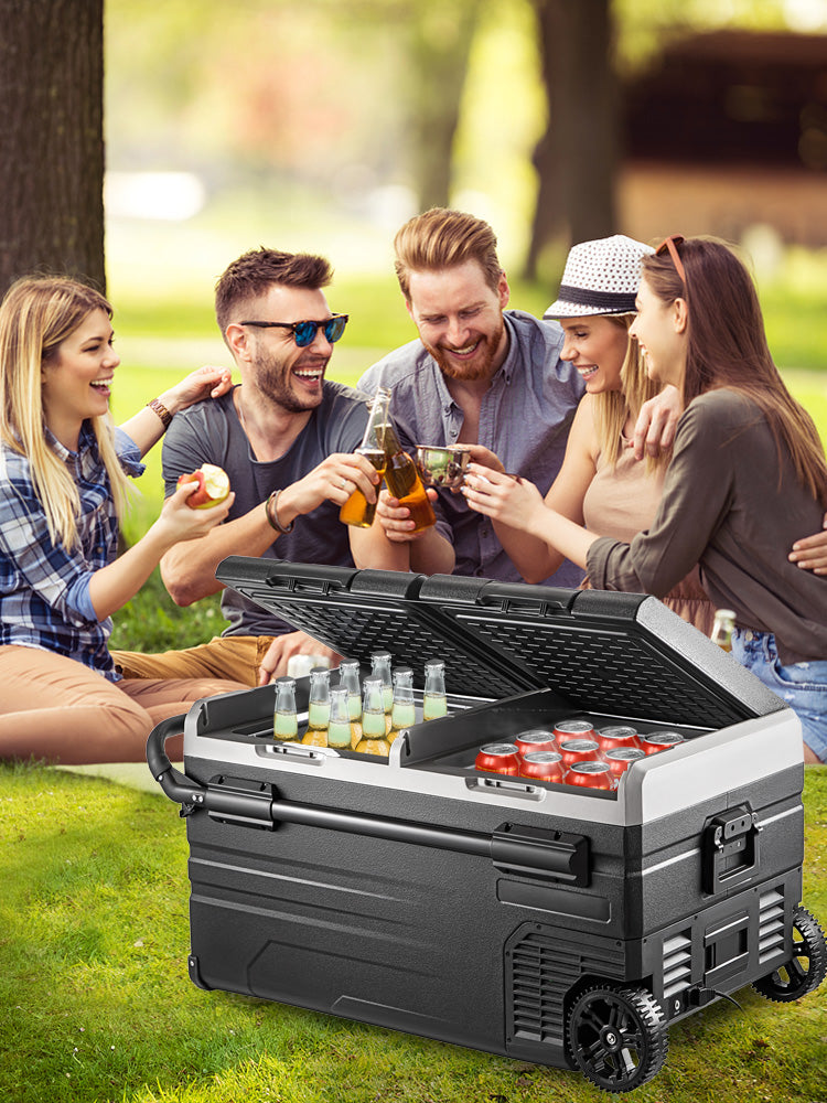 Portable Mini Car Fridge Freezer Dual Zone 75L 95L Compressor Cooler