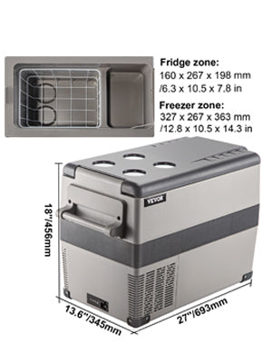 Ljustra 55L Portable Car Refrigerator Freezer for Camping Travel Ice Box