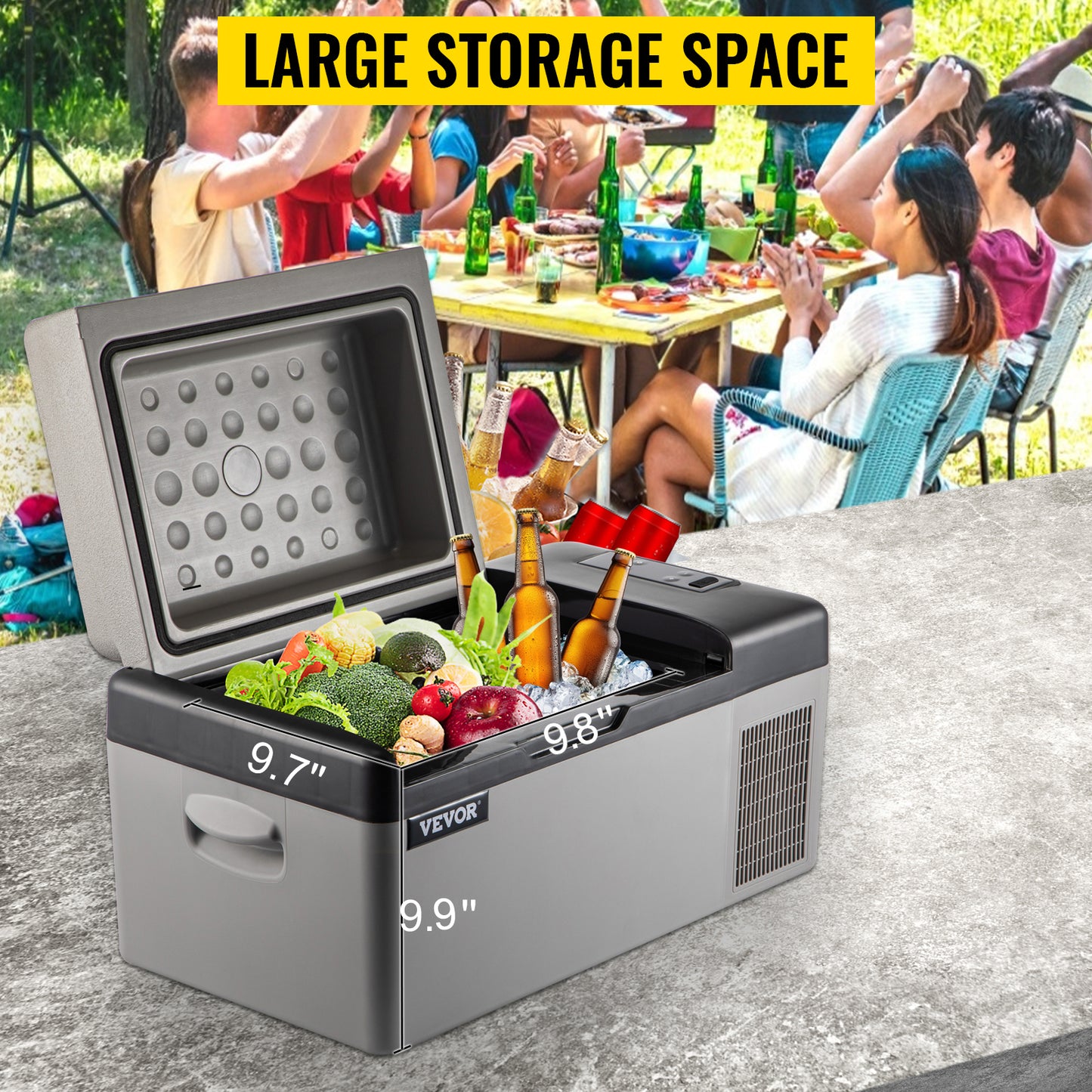 Ljustra 20L Portable Car Refrigerator Electric Cooler 12V 110V AC DC