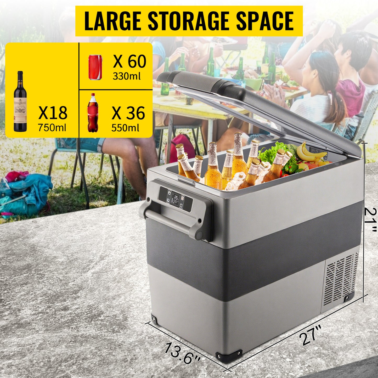 Ljustra Portable Car Refrigerator Mini Fridge Freezer 20L 22L 35L 45L 55L