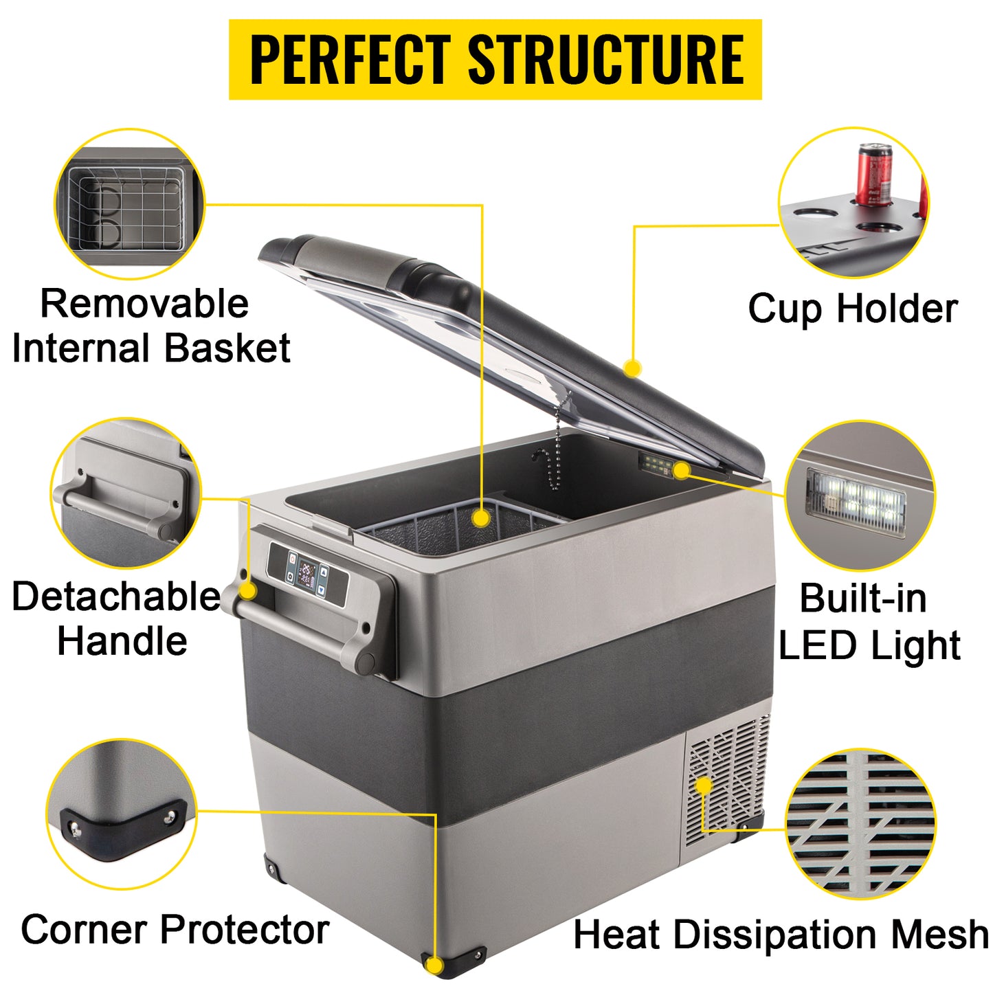 Ljustra Portable Car Refrigerator Mini Fridge Freezer 20L 22L 35L 45L 55L