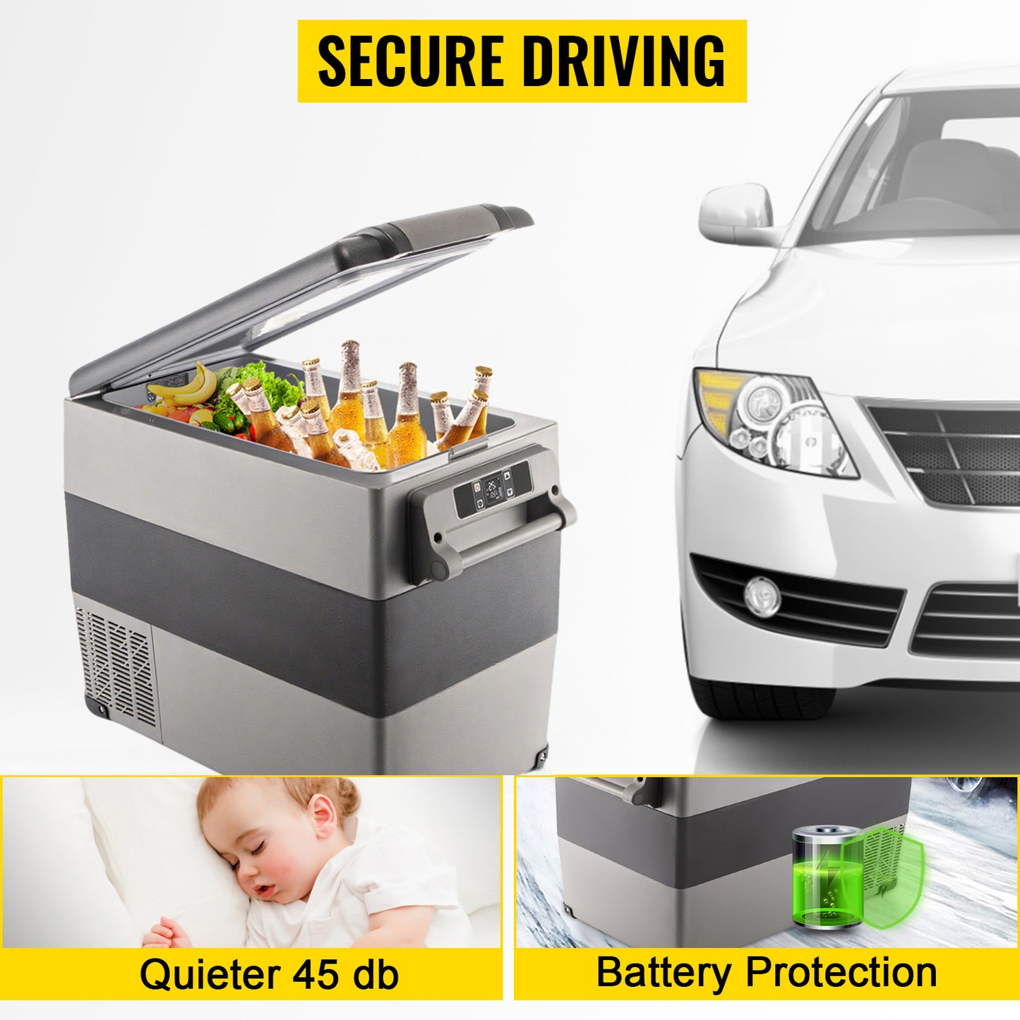 Ljustra Portable Car Refrigerator Mini Fridge Freezer 20L 22L 35L 45L 55L