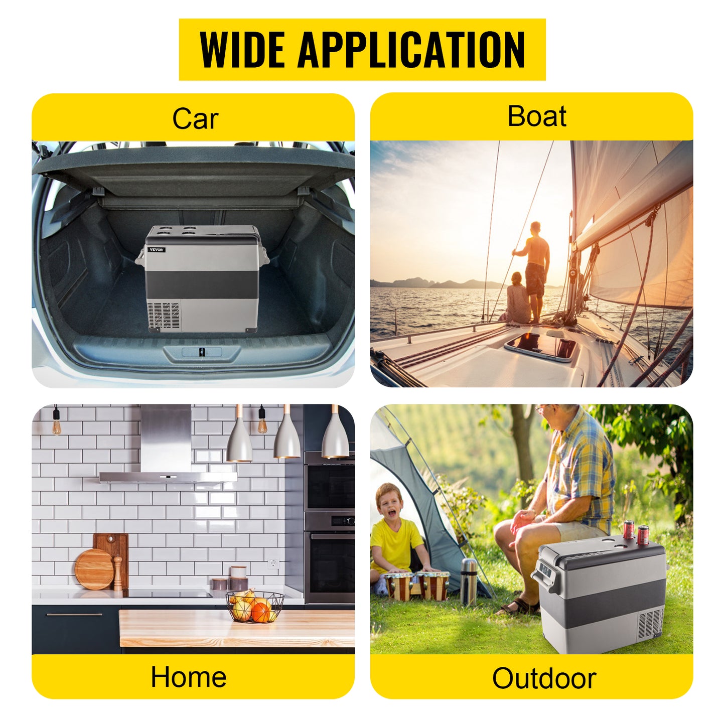 Ljustra 55L Portable Car Refrigerator Freezer for Camping Travel Ice Box