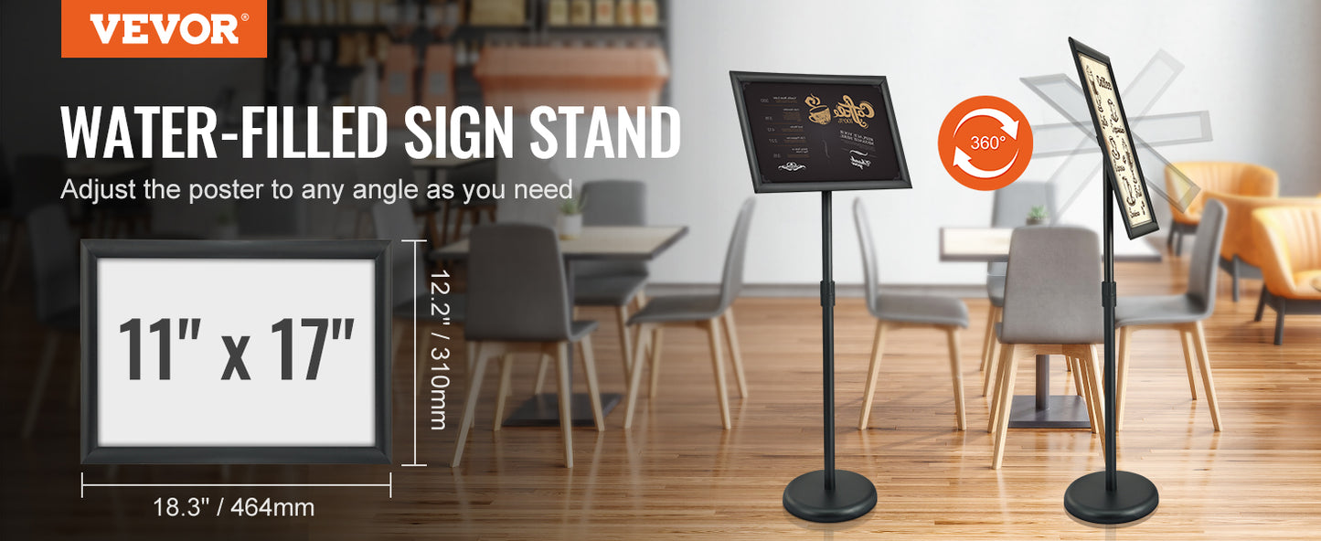 VEVOR Adjustable Pedestal Sign Holder Heavy-Duty Floor Stand Display