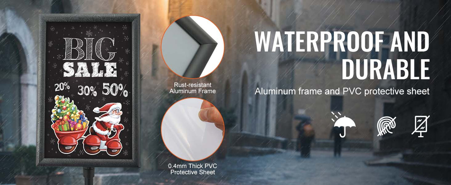 VEVOR Adjustable Pedestal Sign Holder Heavy-Duty Floor Stand Display