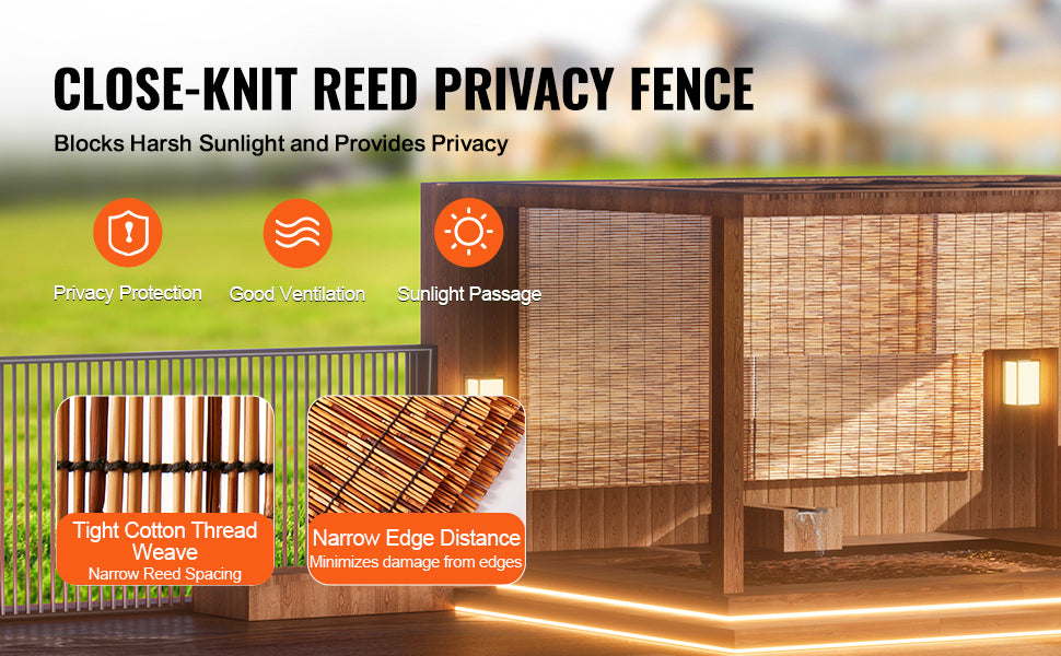 Natural Reed Fencing Roll 3.3ft x 13.3ft Outdoor Privacy Screen