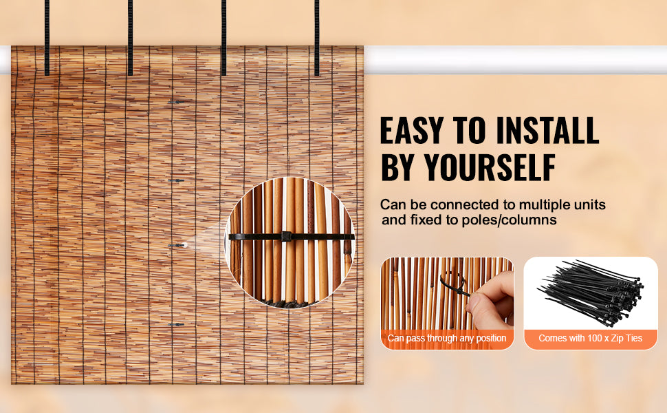 Natural Reed Fencing Roll 3.3ft x 13.3ft Outdoor Privacy Screen