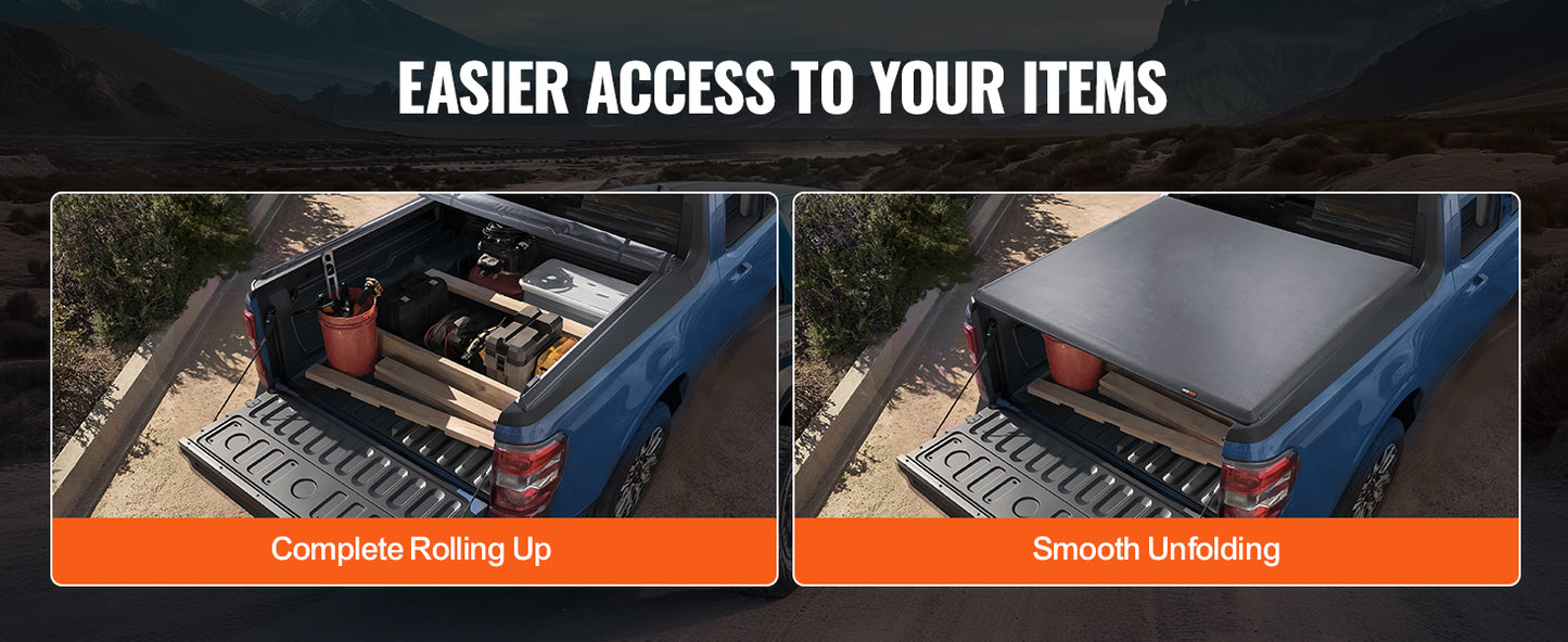 SucceBuy Roll Up Truck Bed Cover for 2009-2024 Ford F-150 5.5ft