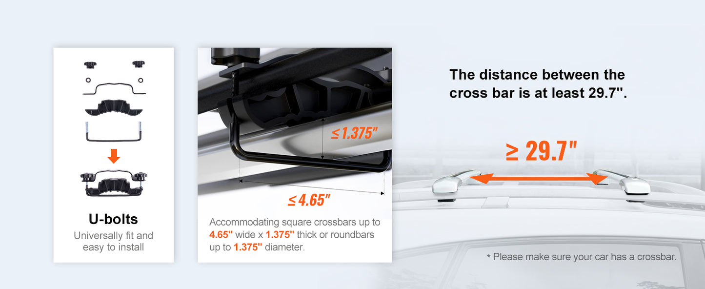 Ljustra Heavy-Duty Roof Rack Cargo Basket 200LBS Capacity SUV Truck
