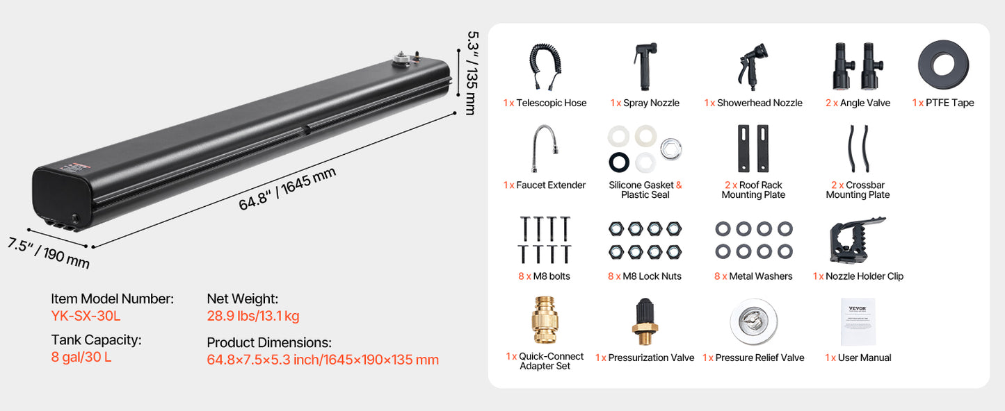 High Capacity Roof Rack Water Tank Multi-Dispensing Outdoor Tank