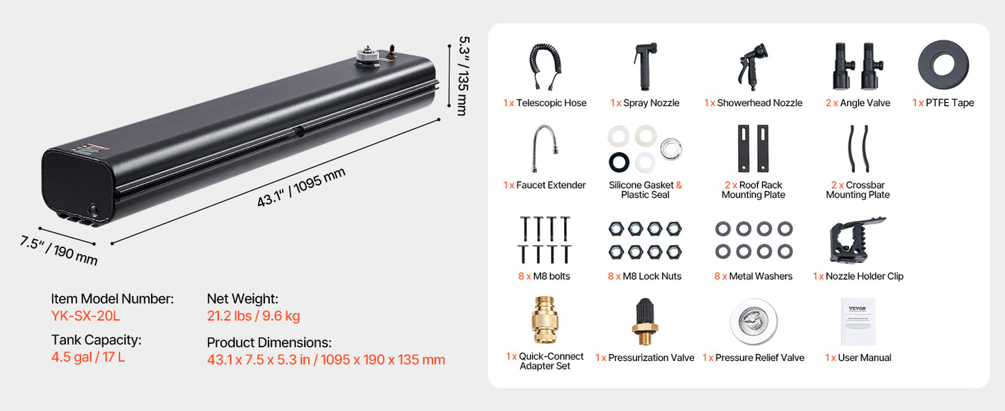 High Capacity Roof Rack Water Tank Multi-Dispensing Outdoor Tank