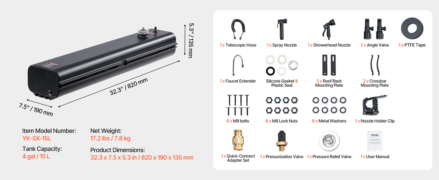 High Capacity Roof Rack Water Tank Multi-Dispensing Outdoor Tank