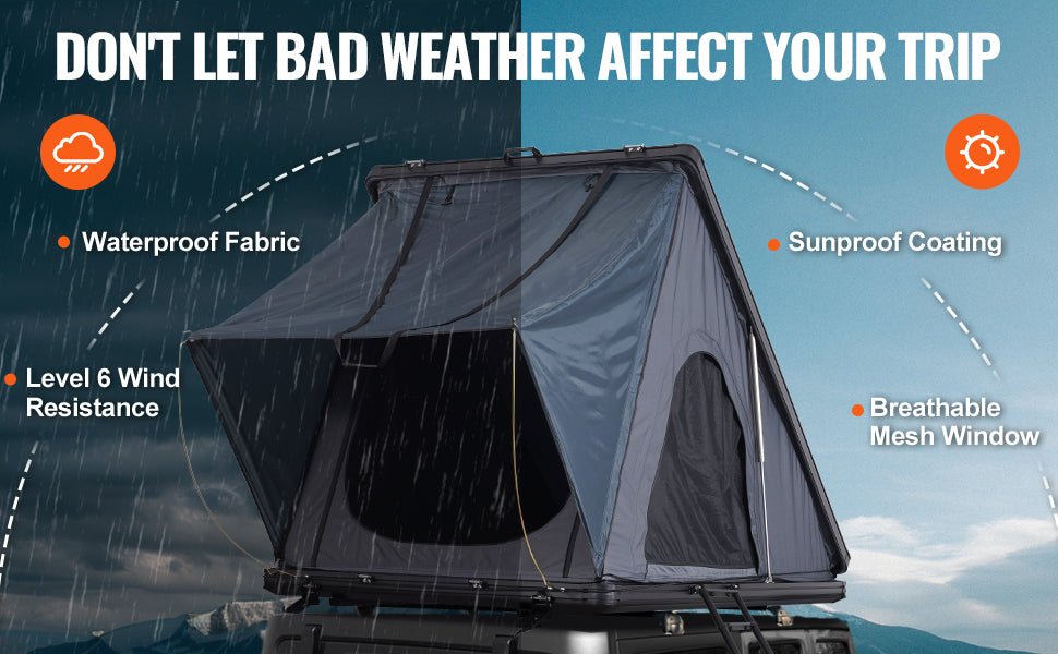 Ljustra Hard Shell Rooftop Tent with Ladder Waterproof for Jeep Van Truck