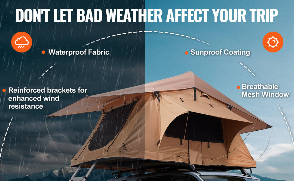 Ljustra Rooftop Tent Hardshell Folding Tent for Jeep SUV Van Truck