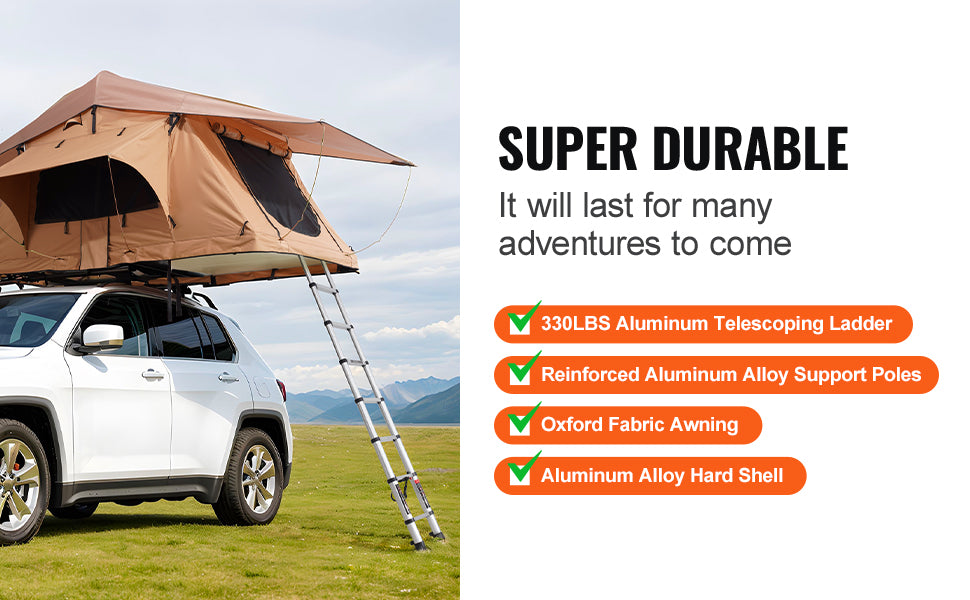 Ljustra Rooftop Tent Hardshell Folding Tent for Jeep SUV Van Truck