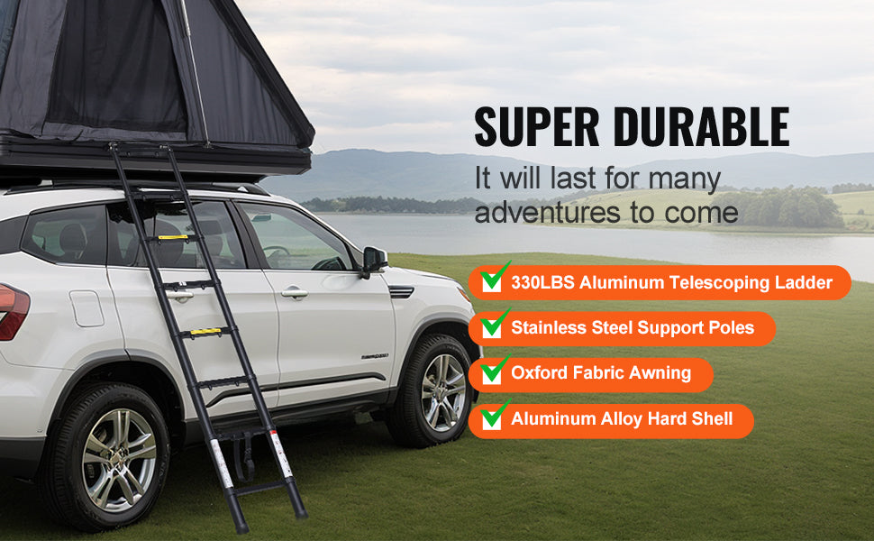 Ljustra Hard Shell Rooftop Tent with Ladder Waterproof for Jeep Van Truck