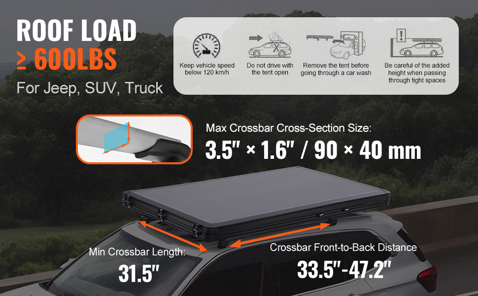 Ljustra Hard Shell Rooftop Tent with Ladder Waterproof for Jeep Van Truck