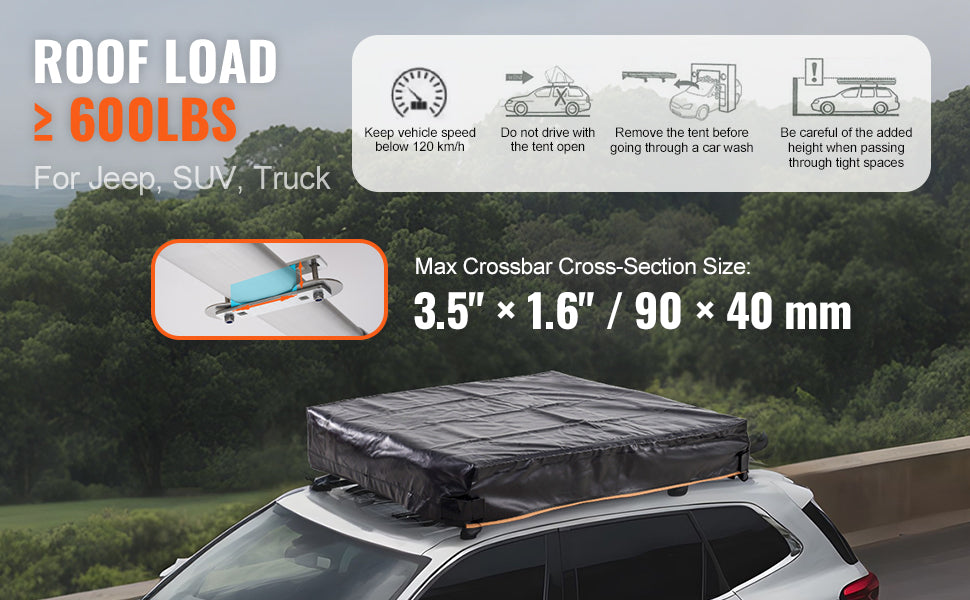 Ljustra Rooftop Tent Hardshell Folding Tent for Jeep SUV Van Truck